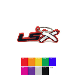 GM LSx Keychain Top Hook Border Color Choice with White X