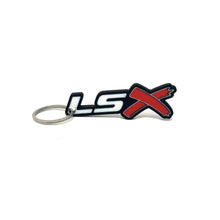 Load image into Gallery viewer, GM LSx Keychain Hole Hook Border Color Choice Red X