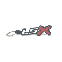 Load image into Gallery viewer, GM LSx See-Through Keychain Side Hook Border Color Choice with Red X