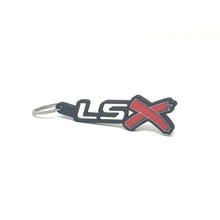 Load image into Gallery viewer, GM LSx See-Through Keychain Side Hook Border Color Choice with Red X