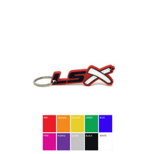 Load image into Gallery viewer, GM LSx Keychain Hole Hook Border Color Choice with White X