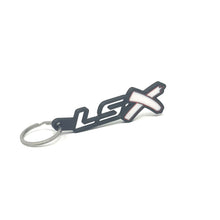 Load image into Gallery viewer, GM LSx See-Through Keychain Side Hook Border Color Choice with White X