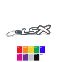 Load image into Gallery viewer, GM LSx See-Through Keychain Side Hook Border Color Choice with White X