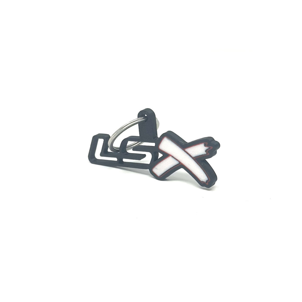 GM LSx See-Through Keychain Top Hook Border Color Choice with White X