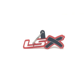 GM LSx See-Through Keychain Top Hook Border Color Choice with Black X