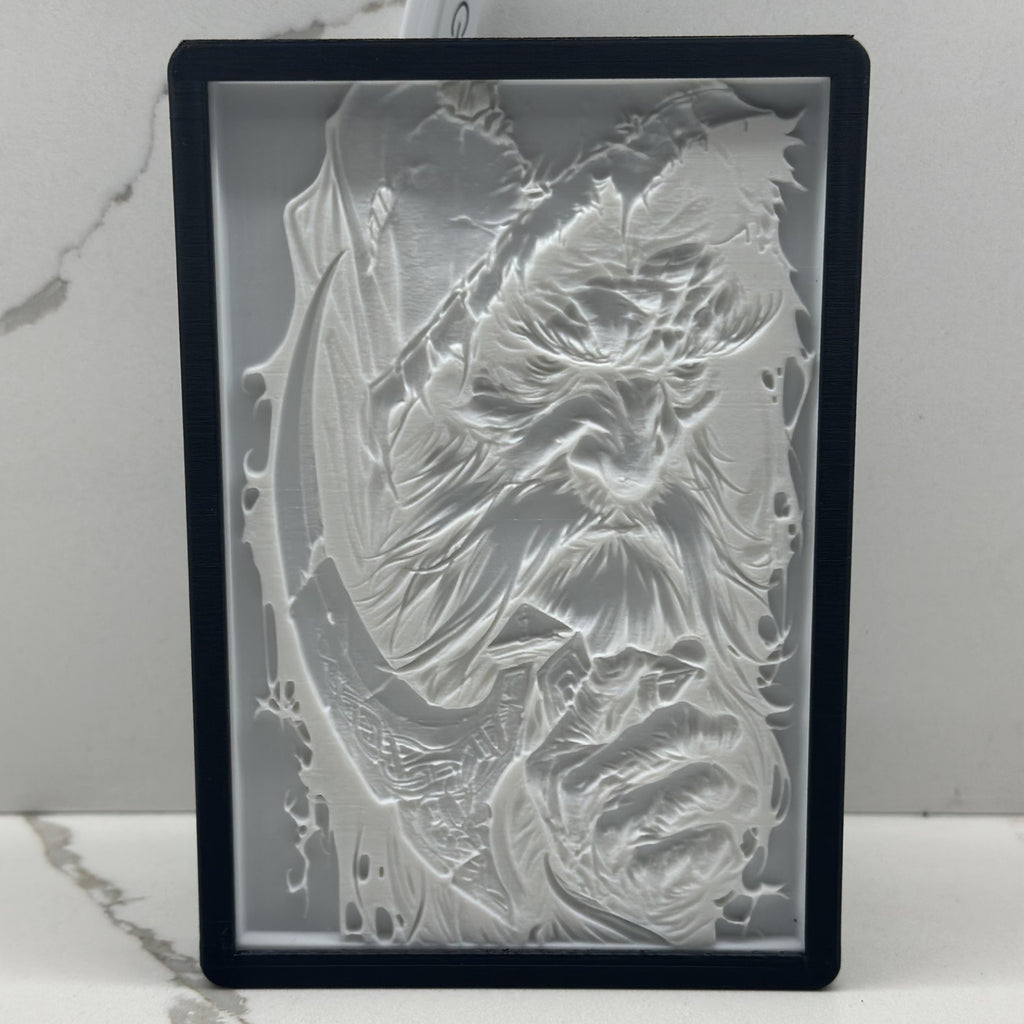 Fantasy Assassin Hatchet Wizard LED Light Up Lithophane Picture