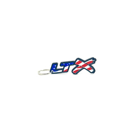 GM LTx American Flag Keychain Hole Hook LTx Color Choice Border