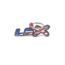 Load image into Gallery viewer, GM LSx American Flag Keychain Top Hook Border Color Choice
