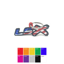 Load image into Gallery viewer, GM LSx American Flag Keychain Top Hook Border Color Choice