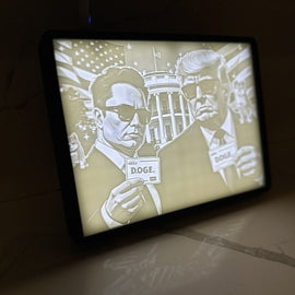 Trump & Elon DOGE Light Up Lithophane Department of Government Efficiency