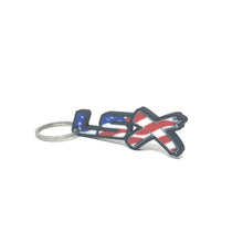 Load image into Gallery viewer, GM LSx American Flag Keychain Hole Hook Broder Color Choice