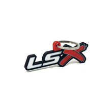 Load image into Gallery viewer, GM LSx Keychain Top Hook Border Color Choice with Red X