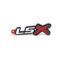 Load image into Gallery viewer, GM LSx Keychain Side Hook Border Color Choice with Red X