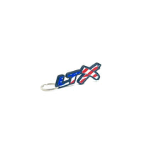 Load image into Gallery viewer, GM LTx American Flag Keychain Hole Hook LTx Color Choice Border
