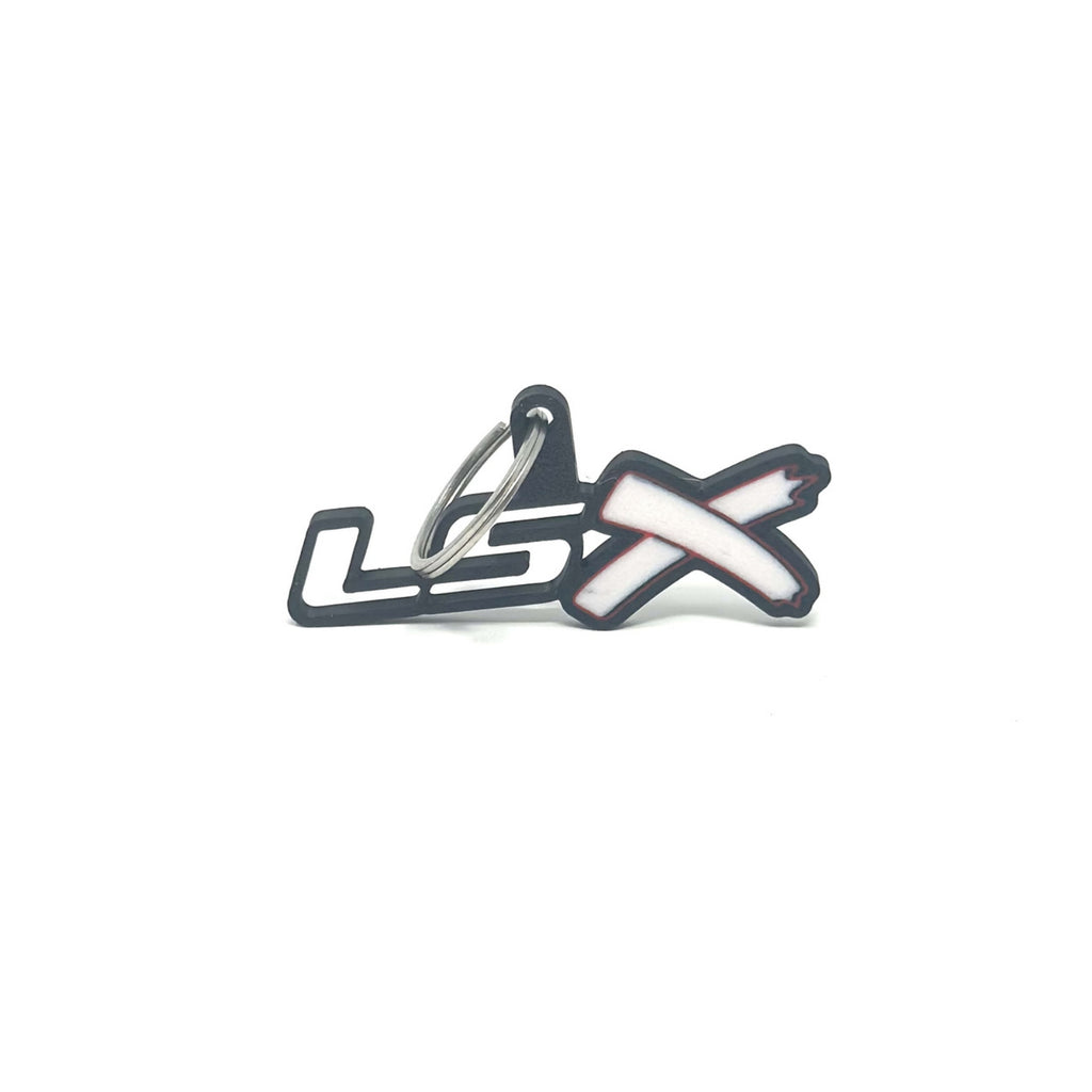 GM LSx See-Through Keychain Top Hook Border Color Choice with White X