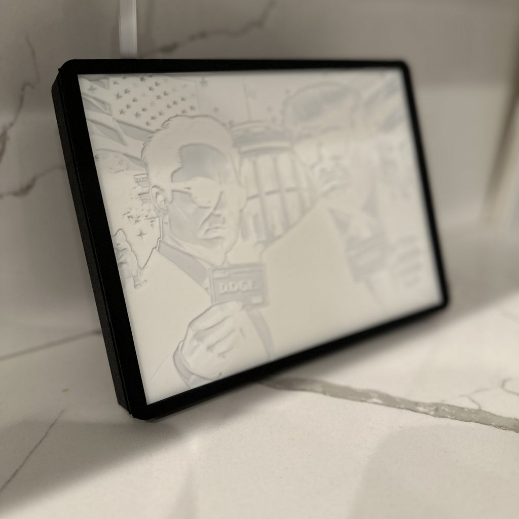 Trump & Elon DOGE Light Up Lithophane Department of Government Efficiency