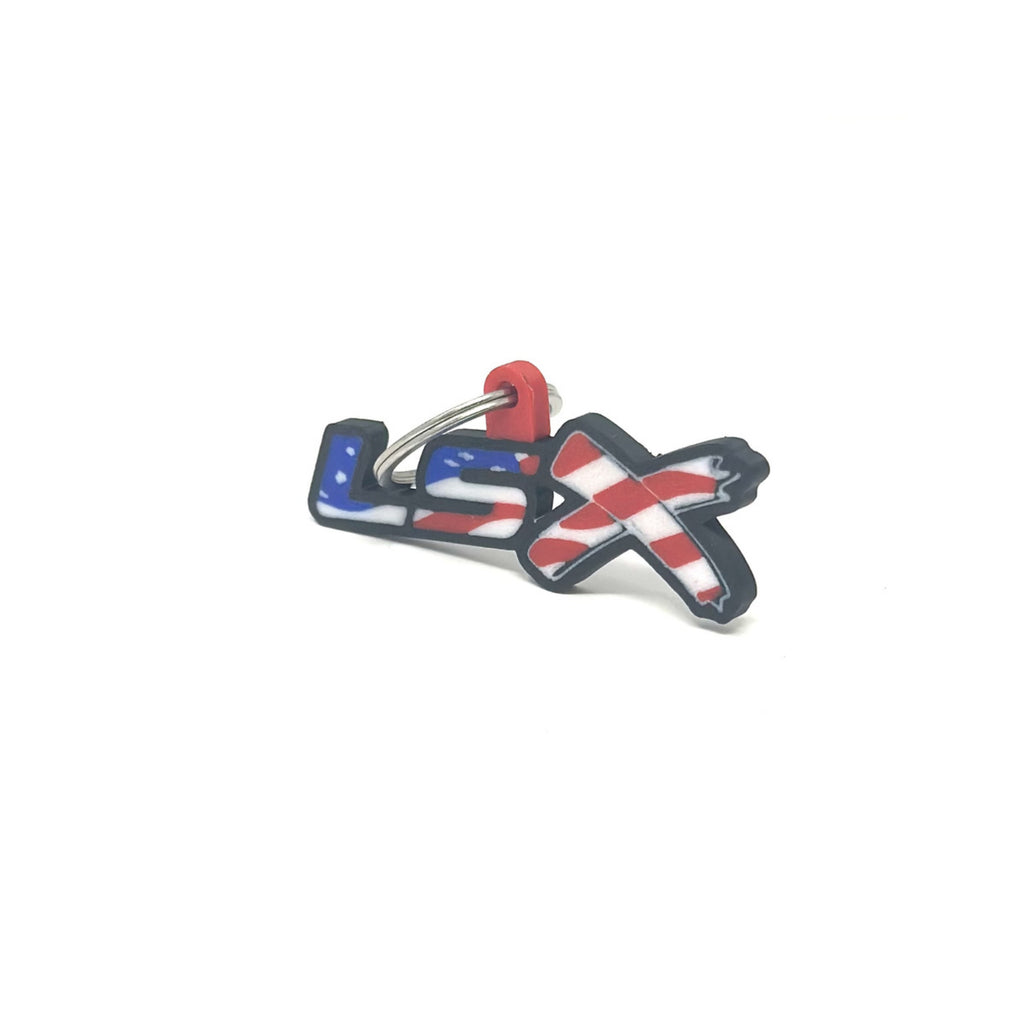 GM LSx American Flag Keychain Top Hook Border Color Choice