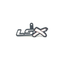 Load image into Gallery viewer, GM LSx See-Through Keychain Top Hook Border Color Choice with White X