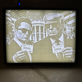Trump & Elon DOGE Light Up Lithophane Department of Government Efficiency
