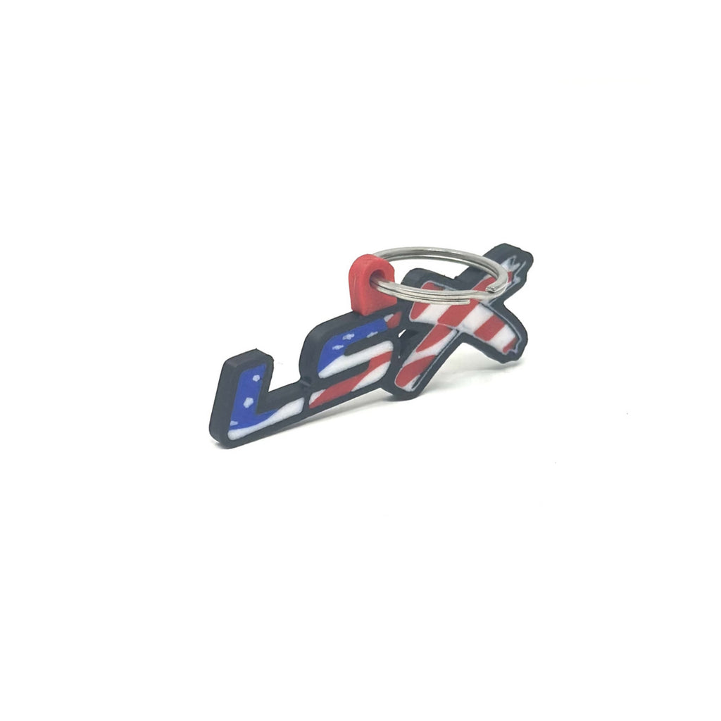 GM LSx American Flag Keychain Top Hook Border Color Choice