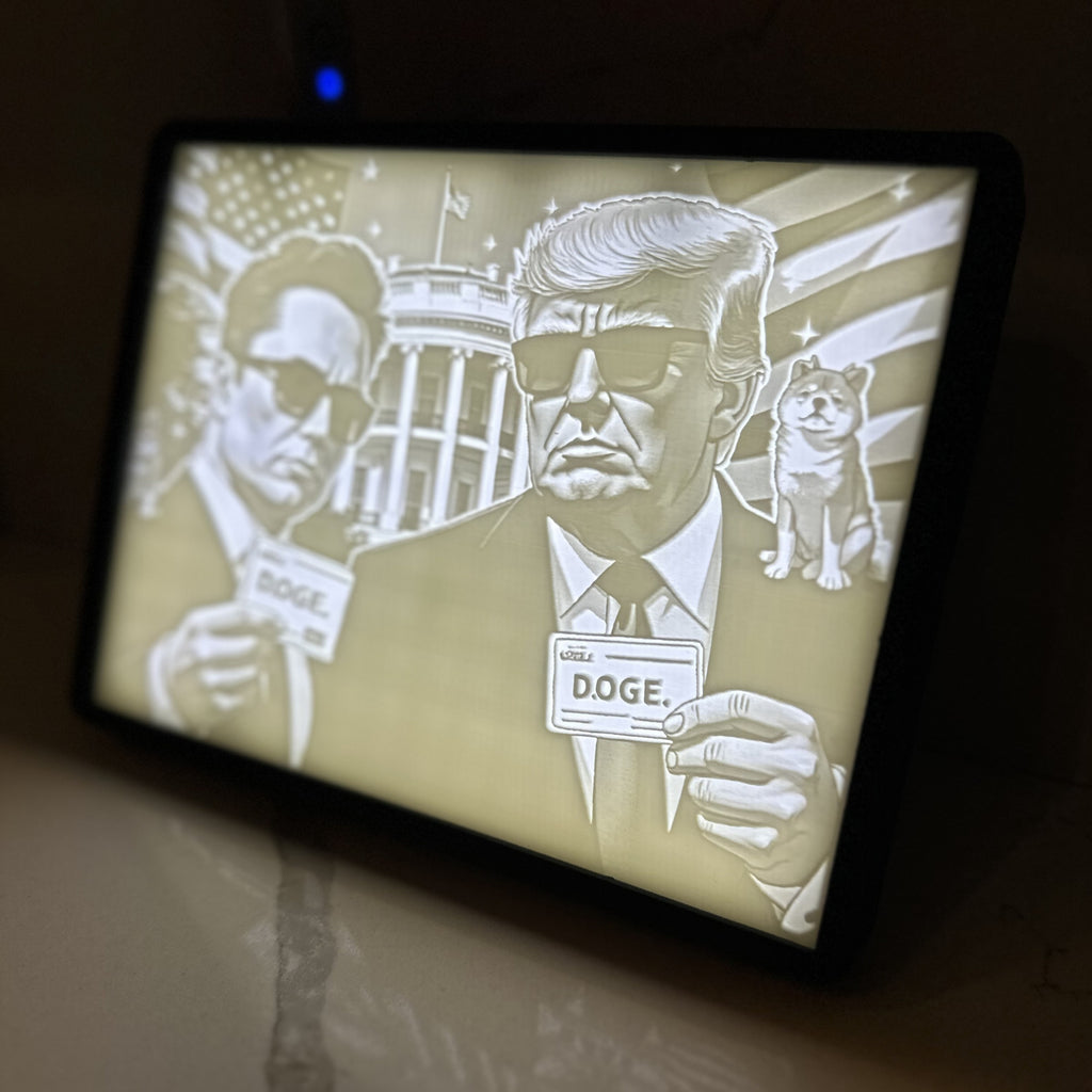 Trump & Elon DOGE Light Up Lithophane Department of Government Efficiency