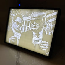 Load image into Gallery viewer, Trump &amp; Elon DOGE Light Up Lithophane Department of Government Efficiency