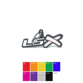 GM LSx See-Through Keychain Top Hook Border Color Choice with White X