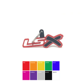 GM LSx See-Through Keychain Top Hook Border Color Choice with Black X