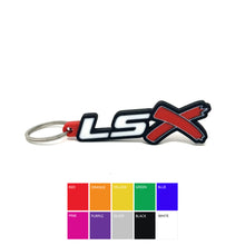 Load image into Gallery viewer, GM LSx Keychain Side Hook Border Color Choice with Red X