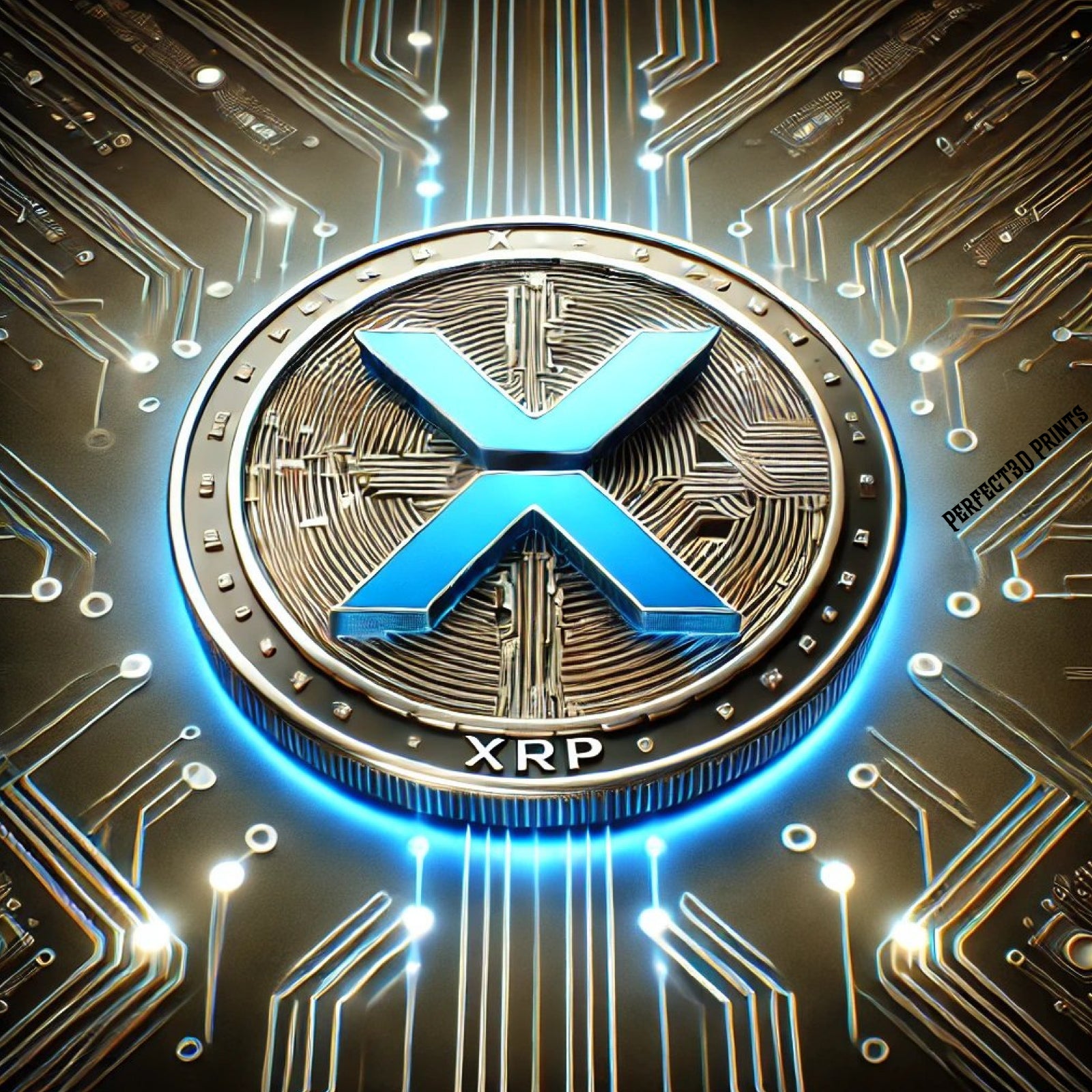 XRP Crypto Coin Colorful LED Light Up Lithophane