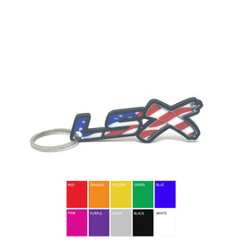 GM LSx American Flag Keychain Hole Hook Broder Color Choice