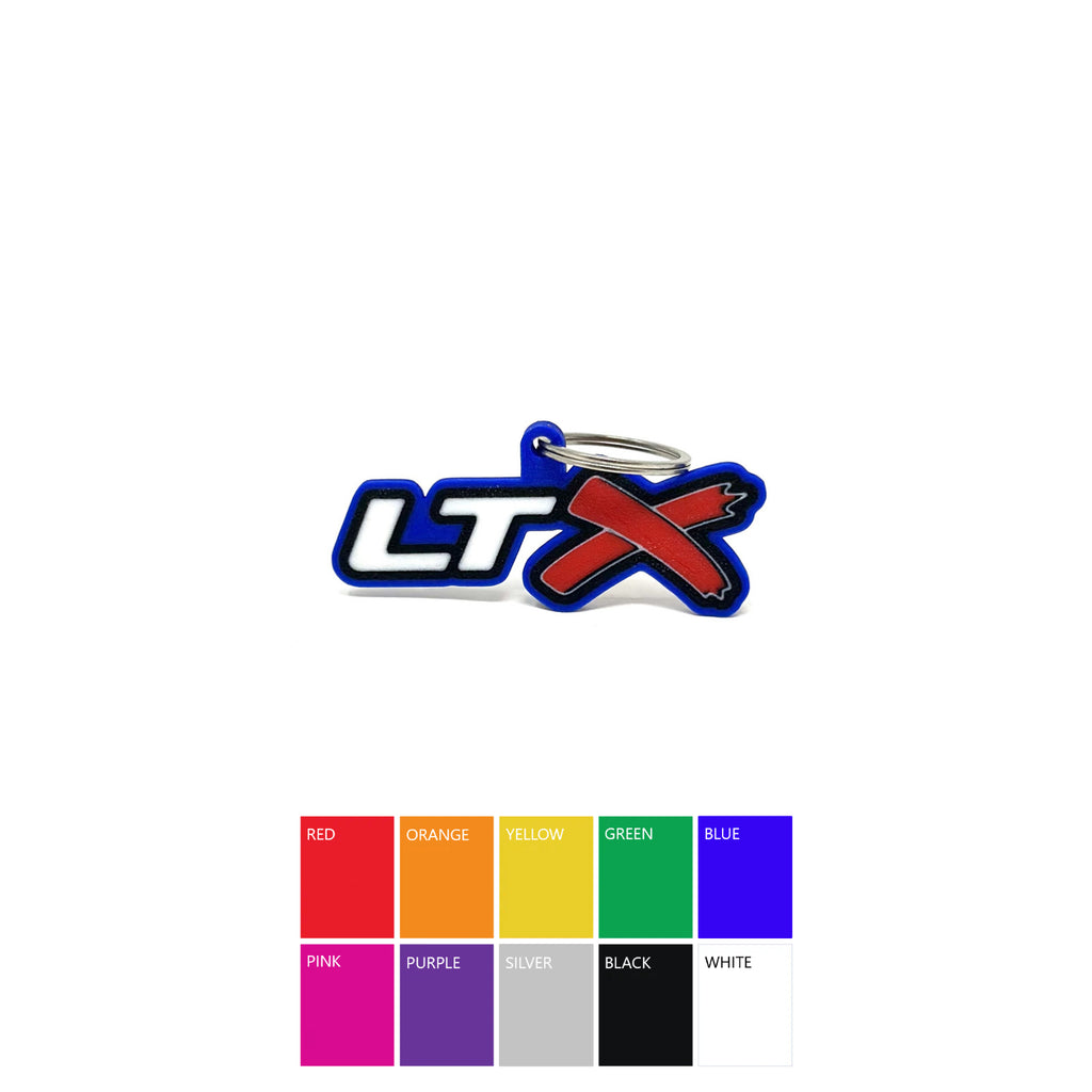 GM LTx Keychain Top Hook Contour & Border Choice Color