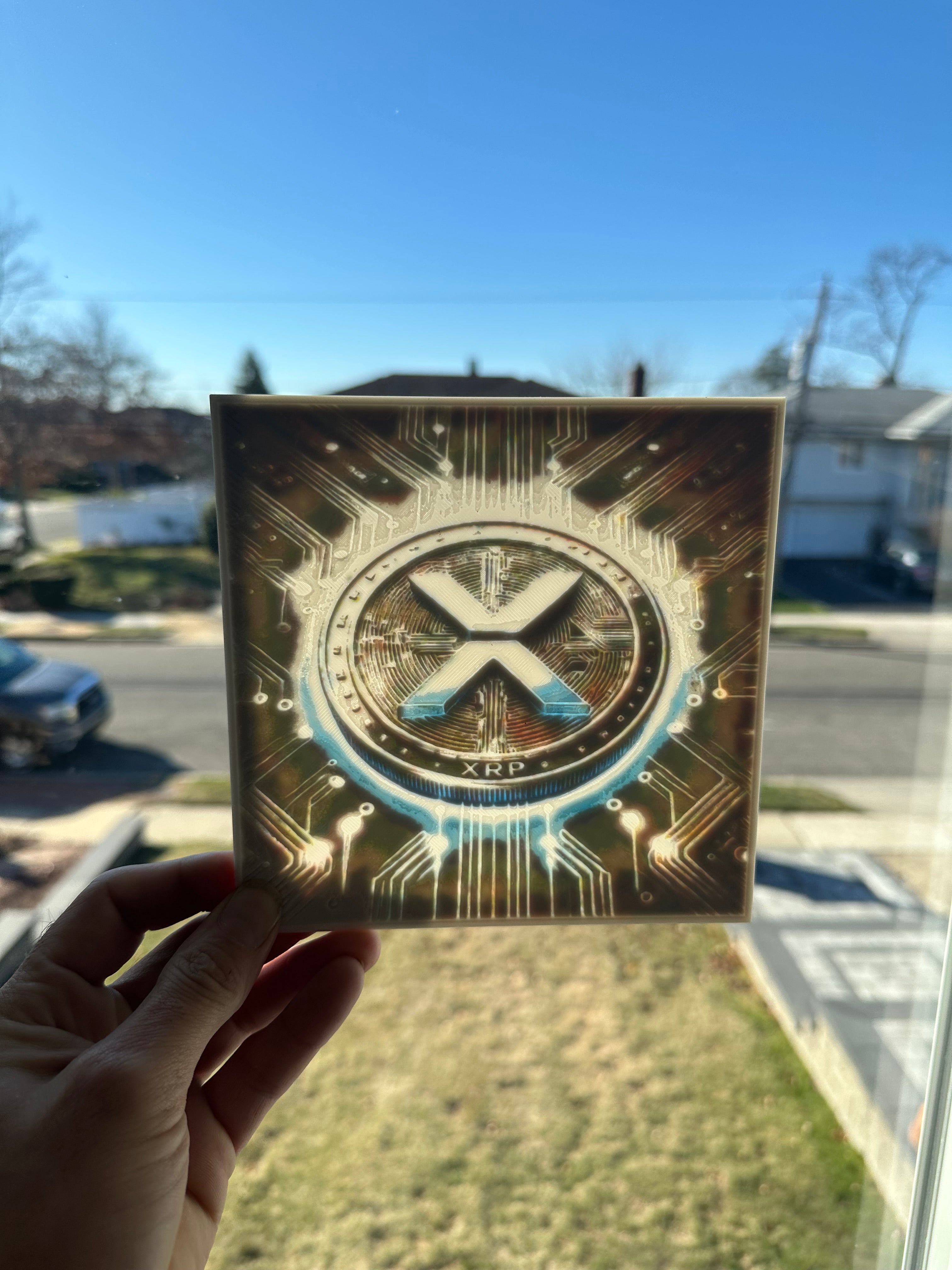 XRP Crypto Coin Colorful LED Light Up Lithophane
