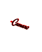Load image into Gallery viewer, GM Chevy Old School Camaro Badge Keychain with Border