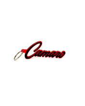 Load image into Gallery viewer, GM Chevy Old School Camaro Badge Keychain with Border