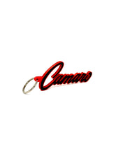 Load image into Gallery viewer, GM Chevy Old School Camaro Badge Keychain with Border