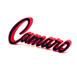 Chevy Early Camaro Badge Tool Box Desk Art Topper with Border