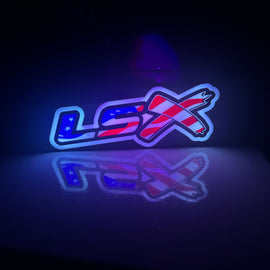 Chevrolet LSx American Flag Logo LED Light Box Sign