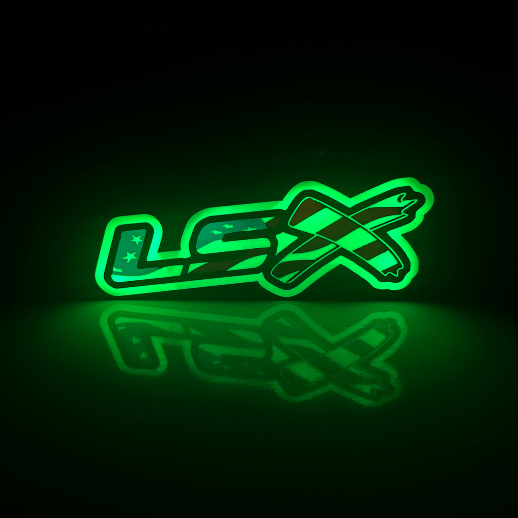 Chevrolet LSx American Flag Logo LED Light Box Sign