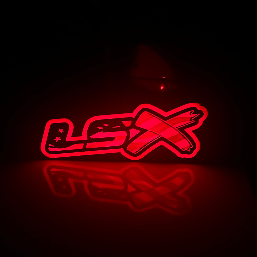 Chevrolet LSx American Flag Logo LED Light Box Sign