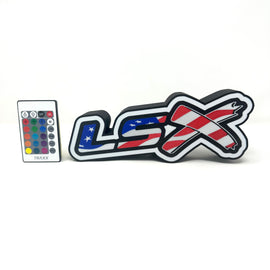 Chevrolet LSx American Flag Logo LED Light Box Sign