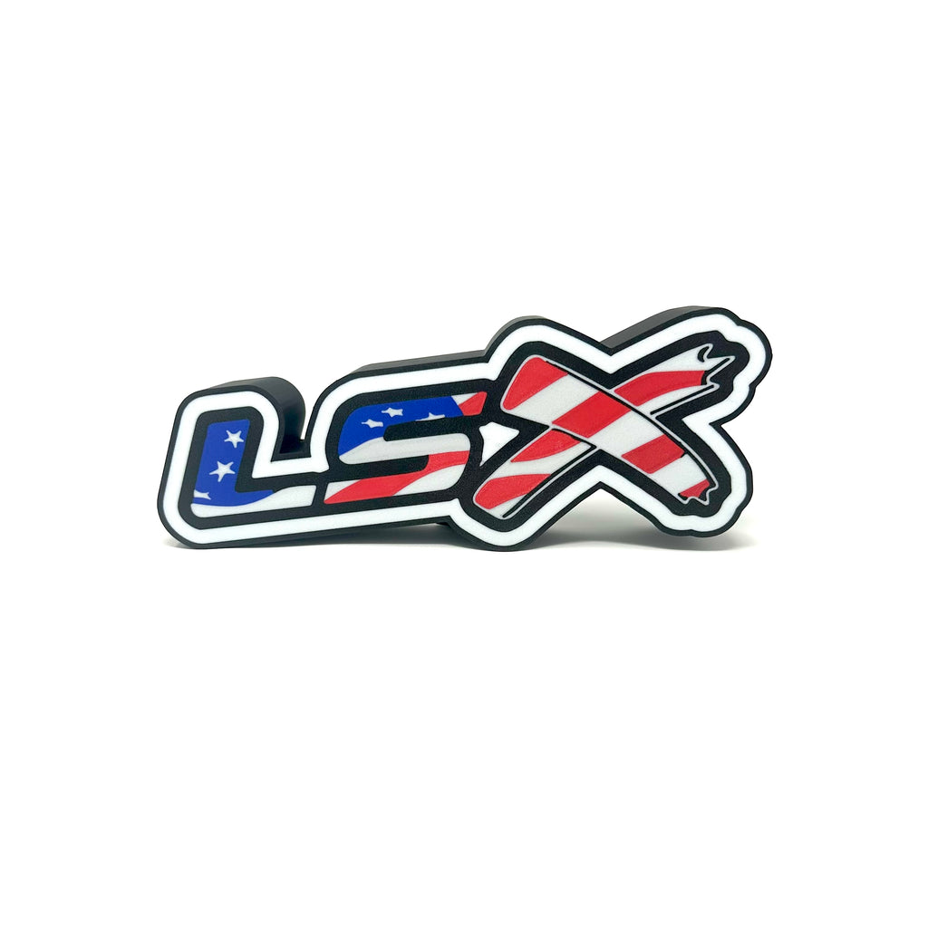 Chevrolet LSx American Flag Logo LED Light Box Sign