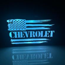 Load image into Gallery viewer, Chevrolet Tattered American Flag LED Light Box Sign