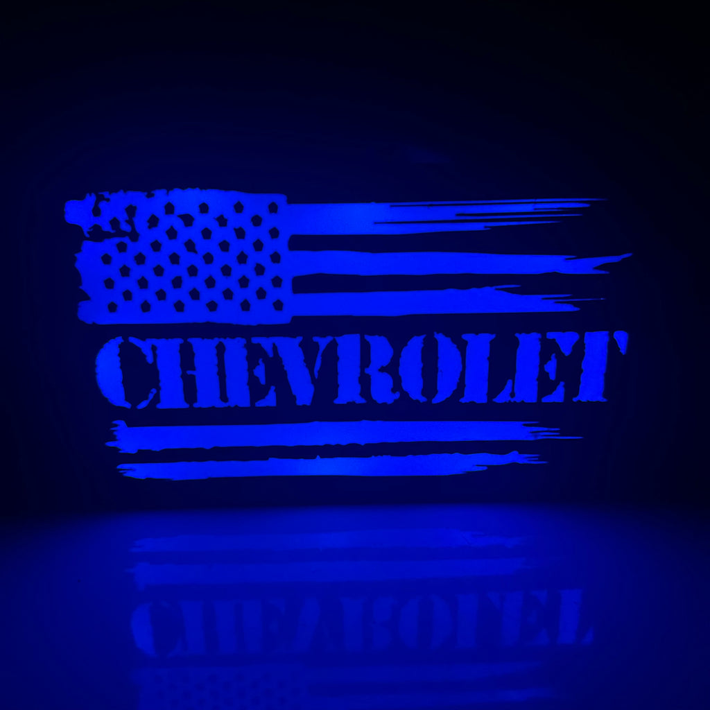 Chevrolet Tattered American Flag LED Light Box Sign