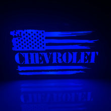 Load image into Gallery viewer, Chevrolet Tattered American Flag LED Light Box Sign