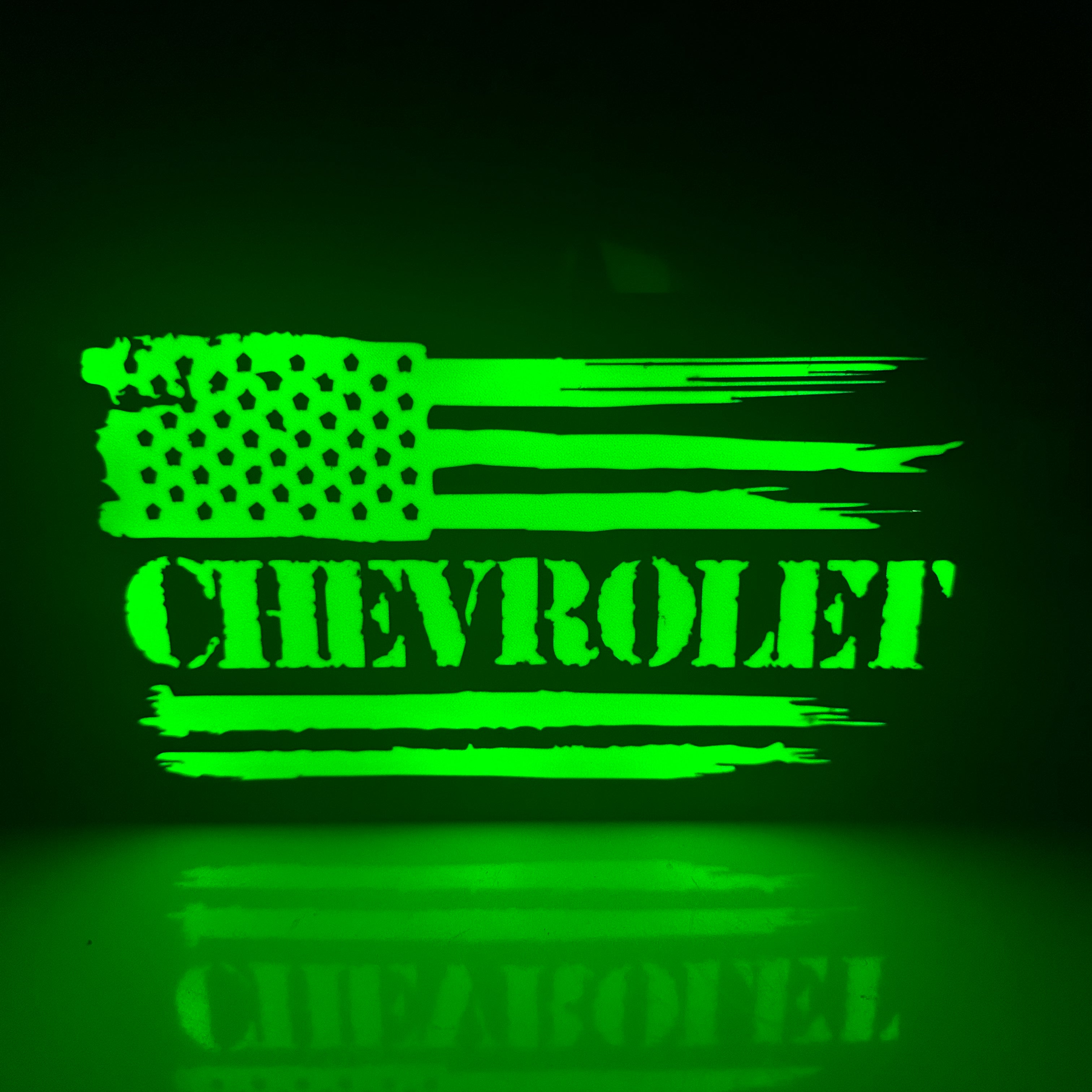 Chevrolet Tattered American Flag LED Light Box Sign
