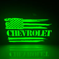 Chevrolet Tattered American Flag LED Light Box Sign